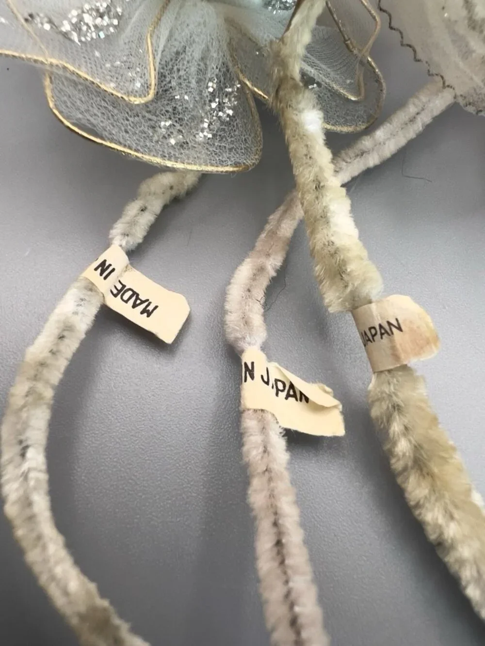 Vintage Spun Cotton Angel Ornaments Lot 8 Mid Century Japan Tulle Chenille MCM